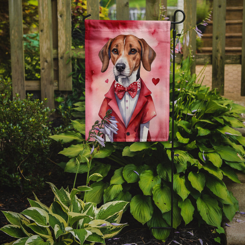 English Foxhound Valentine’s Day Garden Flag – Dog-Themed Heart Yard Decor