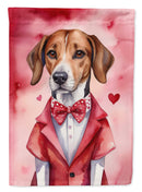 English Foxhound Valentine’s Day Garden Flag – Dog-Themed Heart Yard Decor