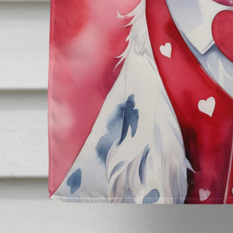 English Setter My Valentine House Flag