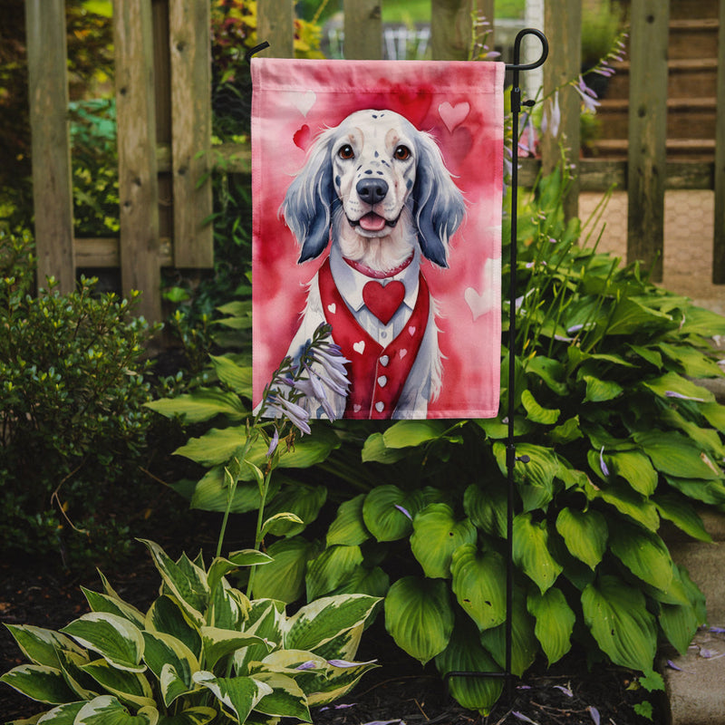 English Setter Valentine’s Day Garden Flag – Dog-Themed Heart Yard Decor