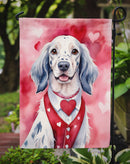English Setter Valentine’s Day Garden Flag – Dog-Themed Heart Yard Decor