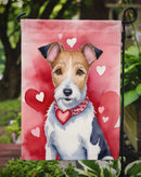 Fox Terrier Valentine’s Day Garden Flag – Dog-Themed Heart Yard Decor
