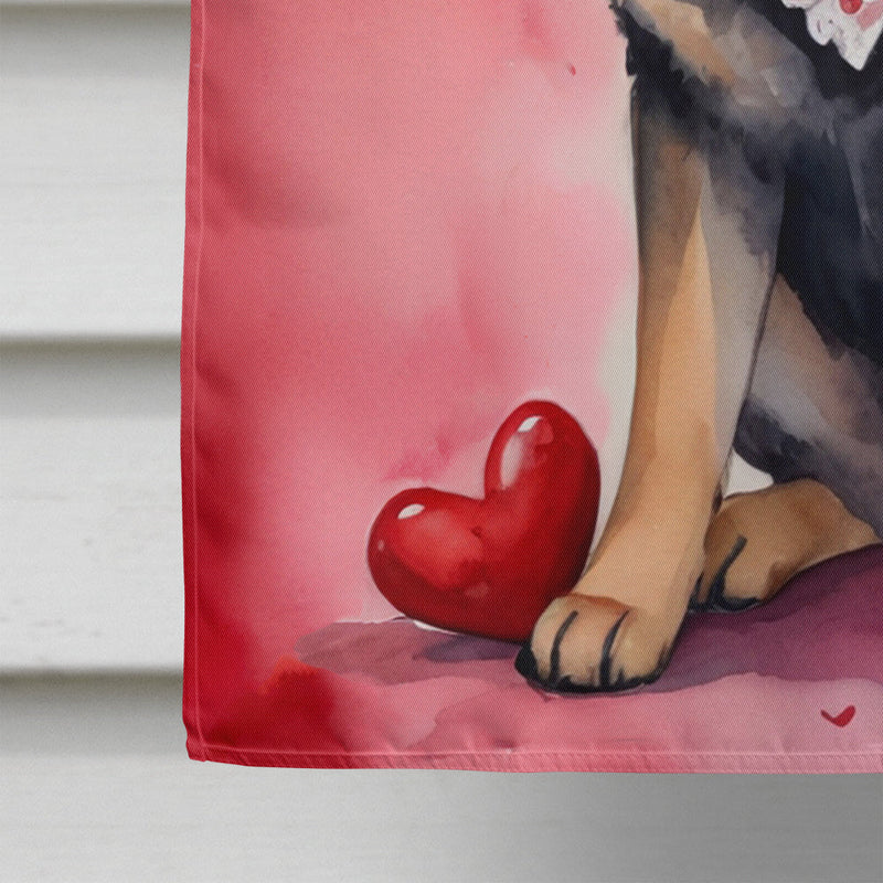 German Shepherd My Valentine House Flag