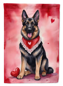German Shepherd My Valentine House Flag
