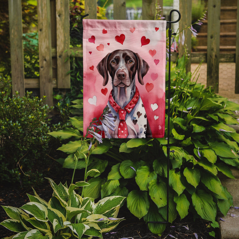 German Shorthaired Pointer Valentine’s Day Garden Flag – Dog-Themed Heart Yard Decor