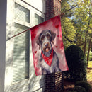 German Wirehaired Pointer My Valentine House Flag