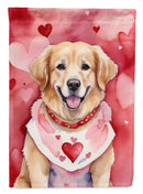 Golden Retriever Valentine’s Day Garden Flag – Dog-Themed Heart Yard Decor