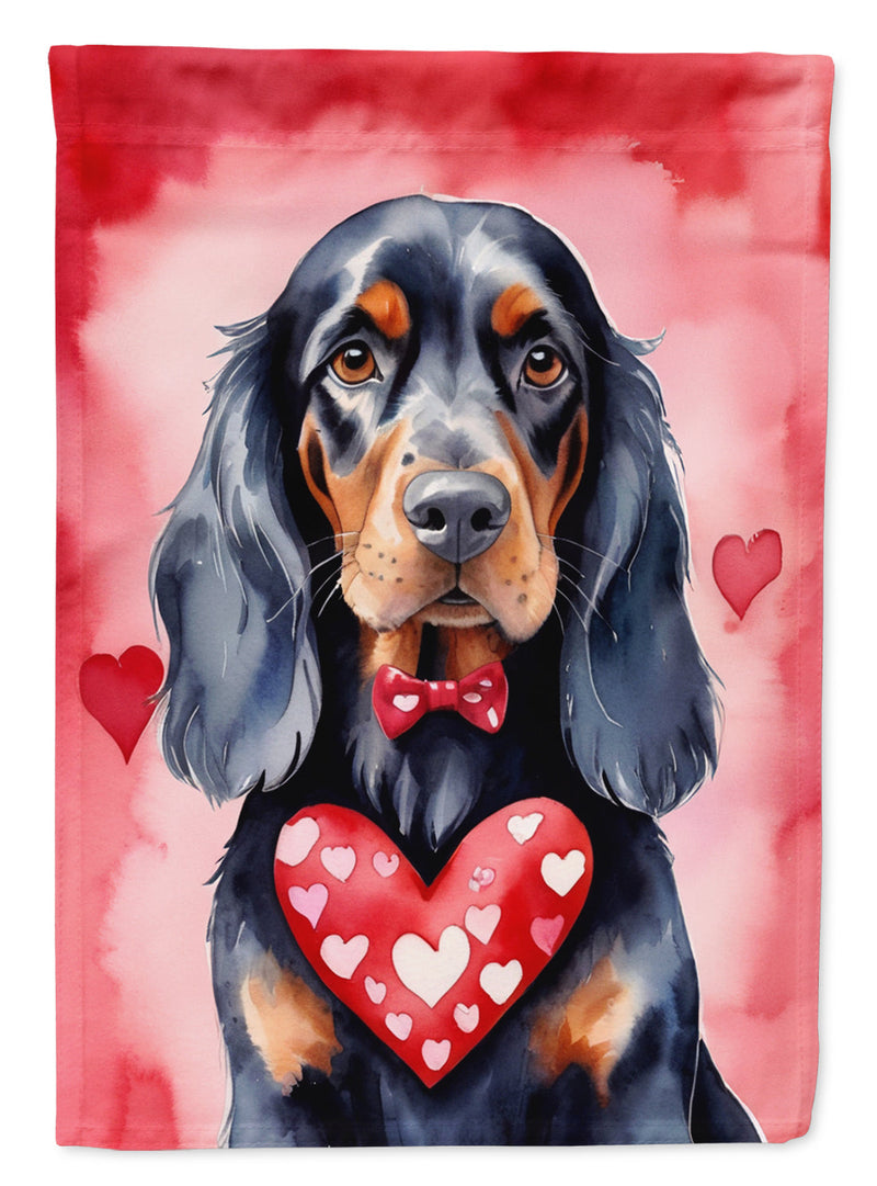Gordon Setter My Valentine House Flag