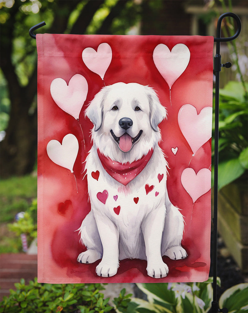 Great Pyrenees Valentine’s Day Garden Flag – Dog-Themed Heart Yard Decor