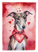 Greyhound Valentine’s Day Garden Flag – Dog-Themed Heart Yard Decor