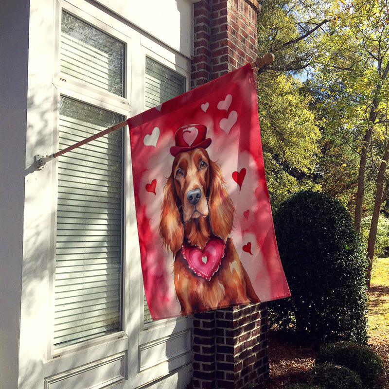 Irish Setter My Valentine House Flag