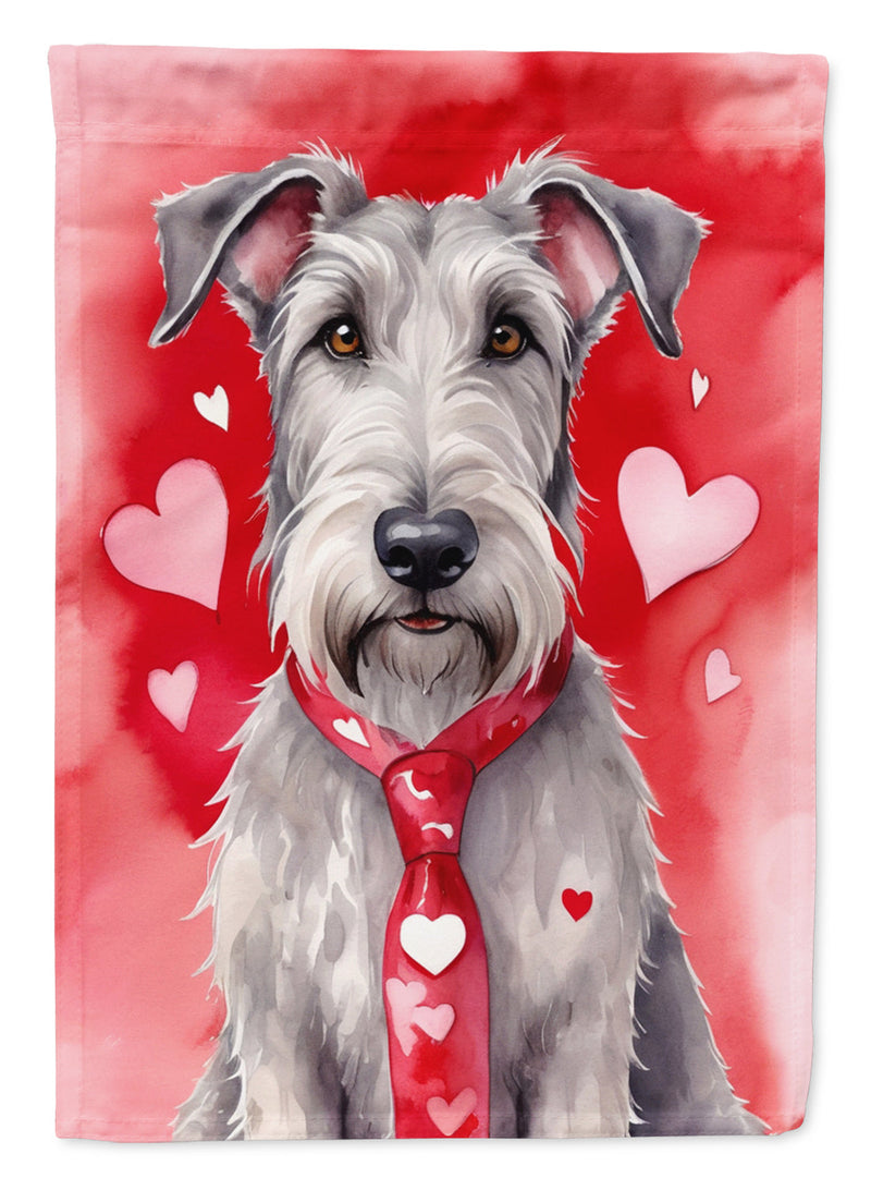 Irish Wolfhound My Valentine House Flag