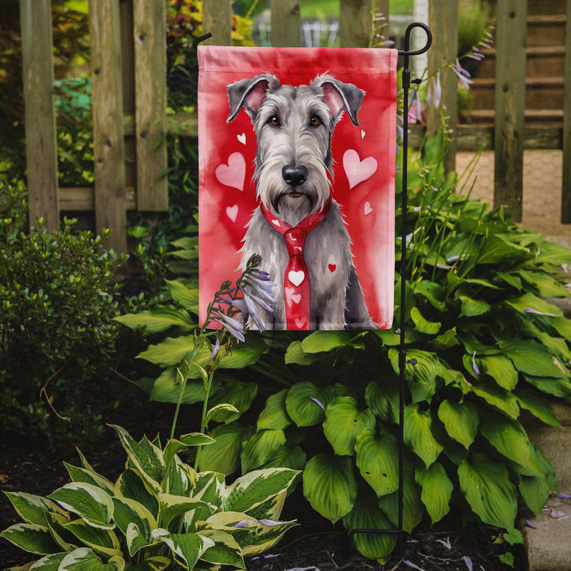 Irish Wolfhound Valentine’s Day Garden Flag – Dog-Themed Heart Yard Decor