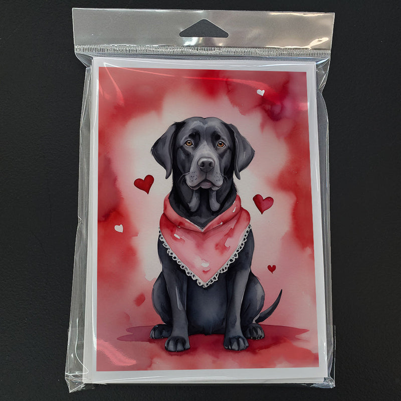 Black Labrador Retriever My Valentine Greeting Cards Pack of 8