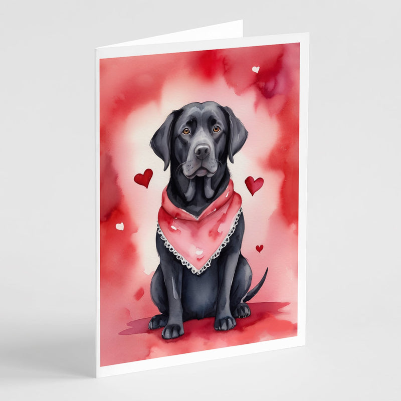 Black Labrador Retriever My Valentine Greeting Cards Pack of 8