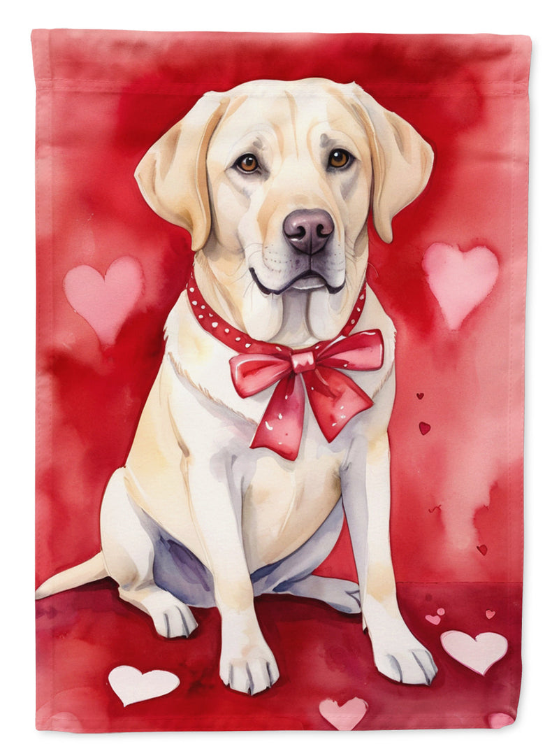 Yellow Labrador Retriever My Valentine House Flag