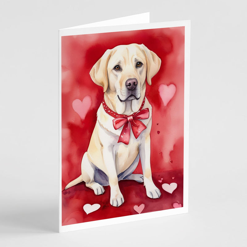 Yellow Labrador Retriever My Valentine Greeting Cards Pack of 8