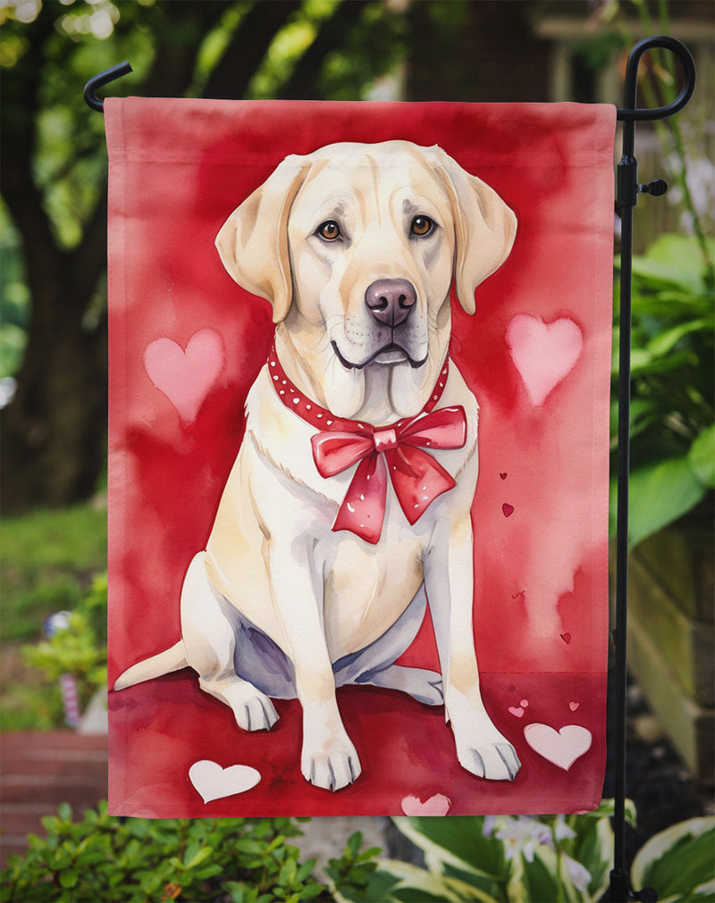 Yellow Labrador Retriever My Valentine Garden Flag