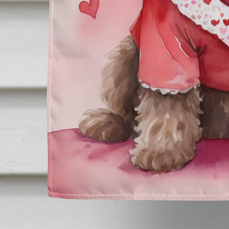 Labradoodle My Valentine House Flag