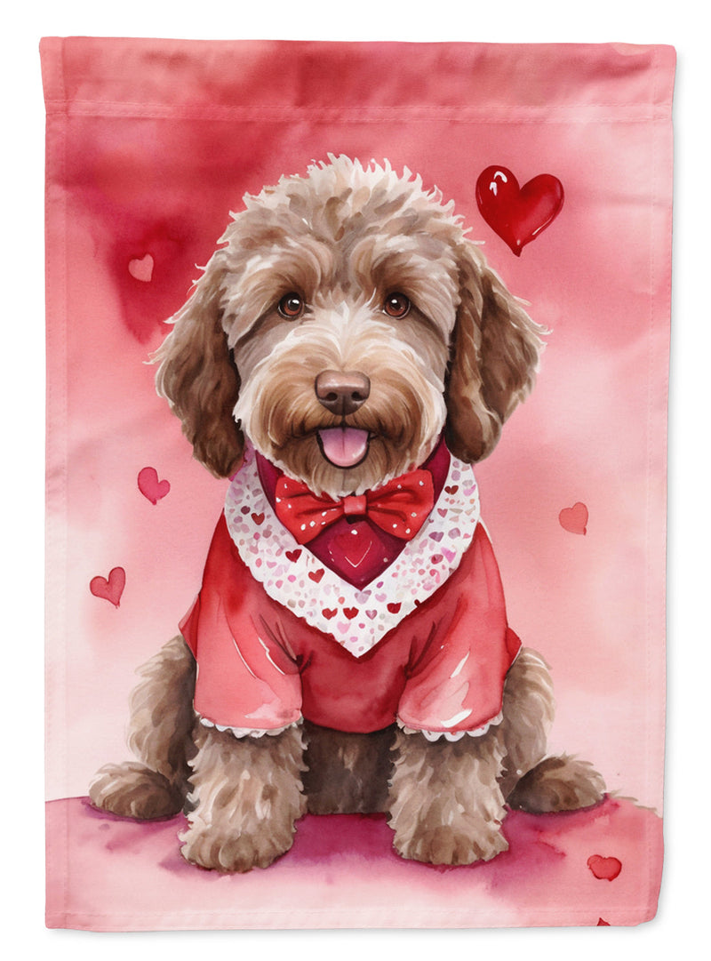 Labradoodle My Valentine House Flag