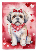 Lhasa Apso My Valentine House Flag