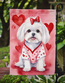 Maltese Valentine’s Day Garden Flag – Dog-Themed Heart Yard Decor