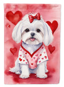 Maltese Valentine’s Day Garden Flag – Dog-Themed Heart Yard Decor