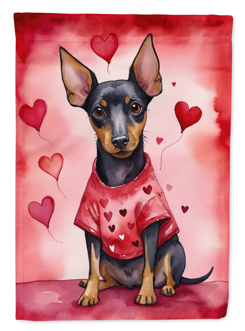 Manchester Terrier My Valentine House Flag
