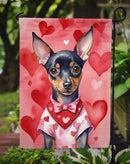 Miniature Pinscher Valentine’s Day Garden Flag – Dog-Themed Heart Yard Decor