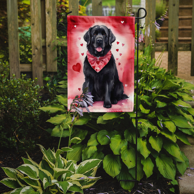 Newfoundland Valentine’s Day Garden Flag – Dog-Themed Heart Yard Decor