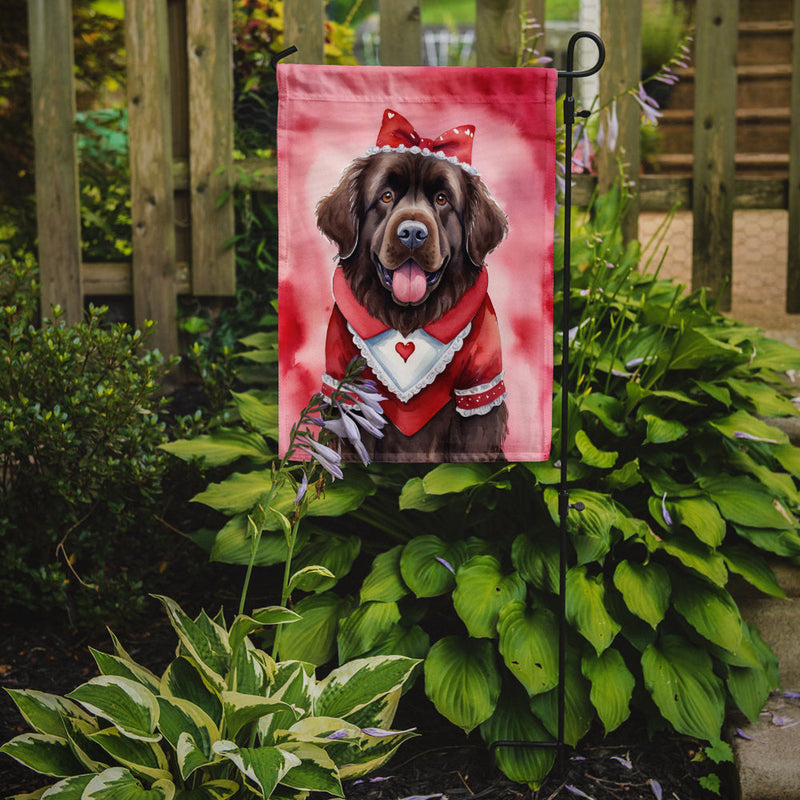 Newfoundland Valentine’s Day Garden Flag – Dog-Themed Heart Yard Decor