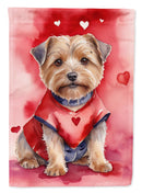 Norfolk Terrier Valentine’s Day Garden Flag – Dog-Themed Heart Yard Decor
