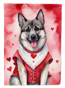Norwegian Elkhound Valentine’s Day Garden Flag – Dog-Themed Heart Yard Decor