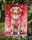 Nova Scotia Duck Tolling Retriever Valentine’s Day Garden Flag – Dog-Themed Heart Yard Decor