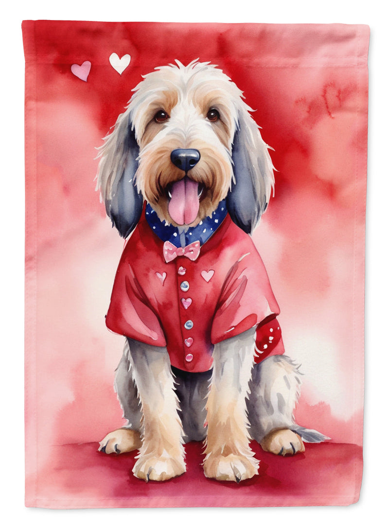 Otterhound Valentine’s Day Garden Flag – Dog-Themed Heart Yard Decor