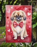 Pekingese Valentine’s Day Garden Flag – Dog-Themed Heart Yard Decor