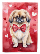 Pekingese Valentine’s Day Garden Flag – Dog-Themed Heart Yard Decor