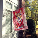 Corgi My Valentine House Flag