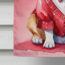 Corgi My Valentine House Flag
