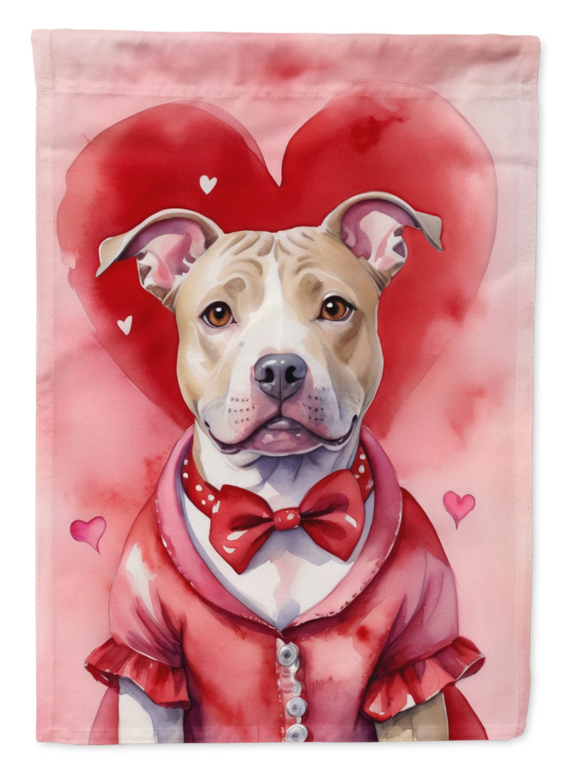 Pit Bull Terrier My Valentine House Flag