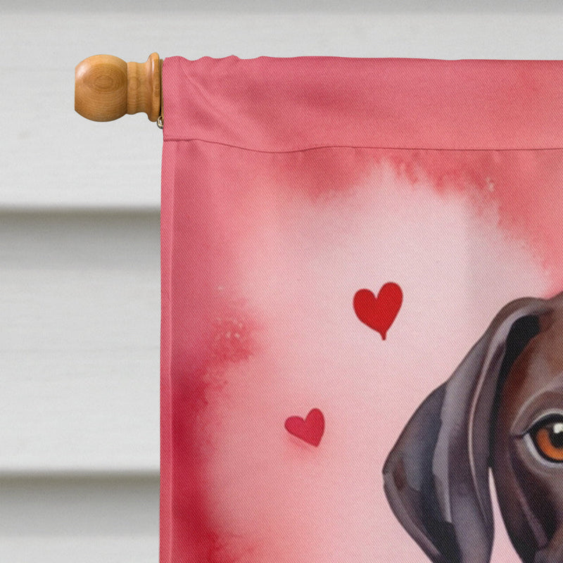 Pointer My Valentine House Flag