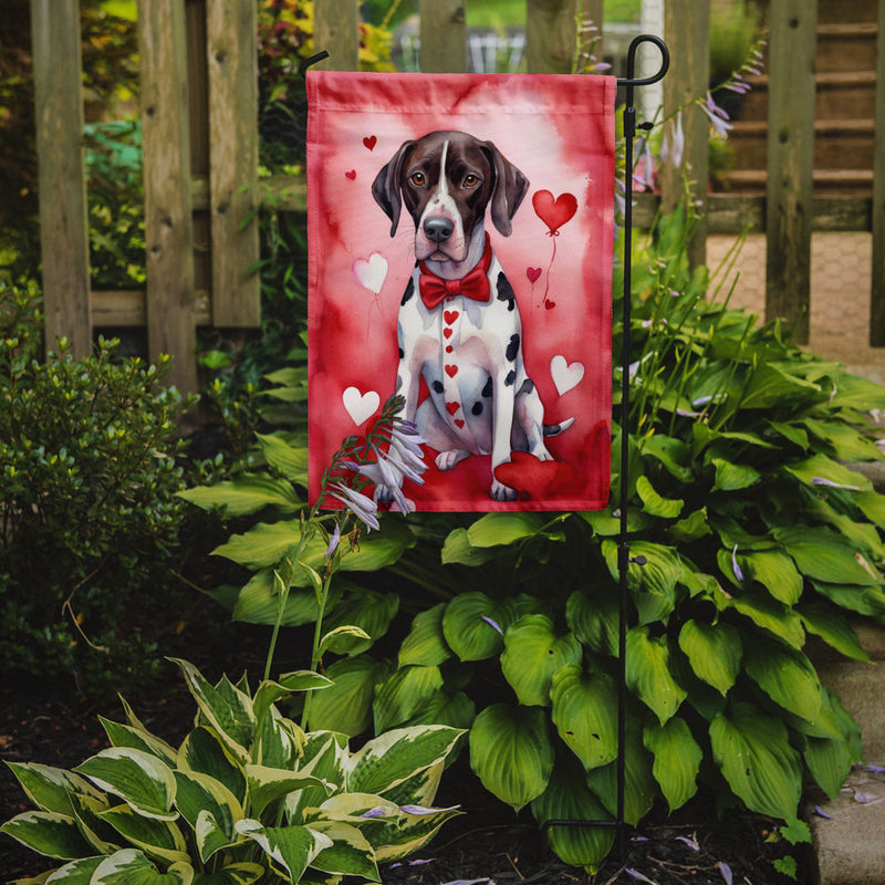 Pointer Valentine’s Day Garden Flag – Dog-Themed Heart Yard Decor
