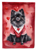 Pomeranian Valentine’s Day Garden Flag – Dog-Themed Heart Yard Decor