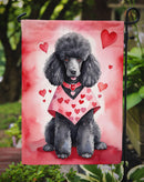 Black Poodle Valentine’s Day Garden Flag – Dog-Themed Heart Yard Decor