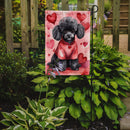 Black Poodle Valentine’s Day Garden Flag – Dog-Themed Heart Yard Decor