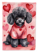 Black Poodle Valentine’s Day Garden Flag – Dog-Themed Heart Yard Decor