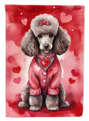 Chocolate Poodle My Valentine House Flag