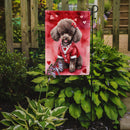 Chocolate Poodle Valentine’s Day Garden Flag – Dog-Themed Heart Yard Decor