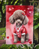 Chocolate Poodle Valentine’s Day Garden Flag – Dog-Themed Heart Yard Decor
