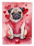 Pug Valentine’s Day Garden Flag – Dog-Themed Heart Yard Decor